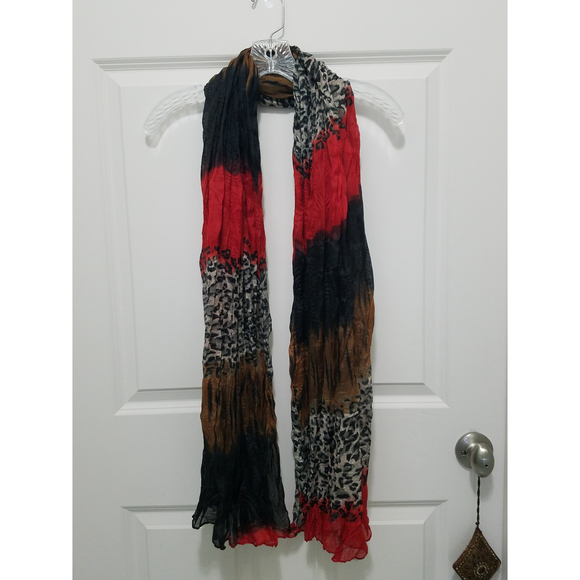 Leopard Prints Tye Dyed Scarf Wraps - Picture 3 of 6
